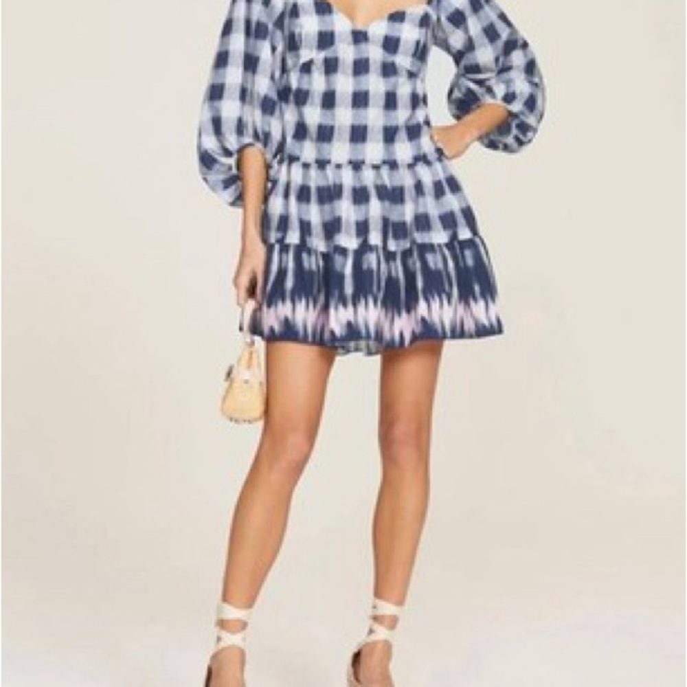 Sachin and Babi Blue Gingham & Tie-Dye Mini Dress - Women